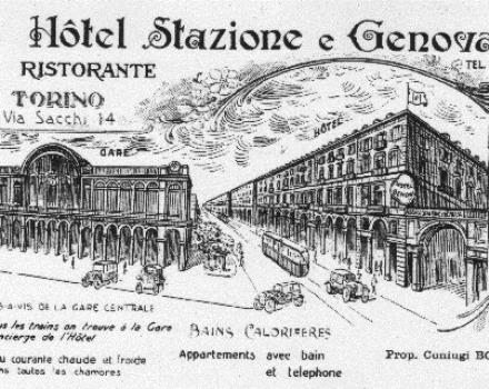 1920 - L'attività iniziale fu quella di Locanda, con circa 20 camere, per i viaggiatori diretti verso Genova. Da qui il nome Hotel Stazione e Genova