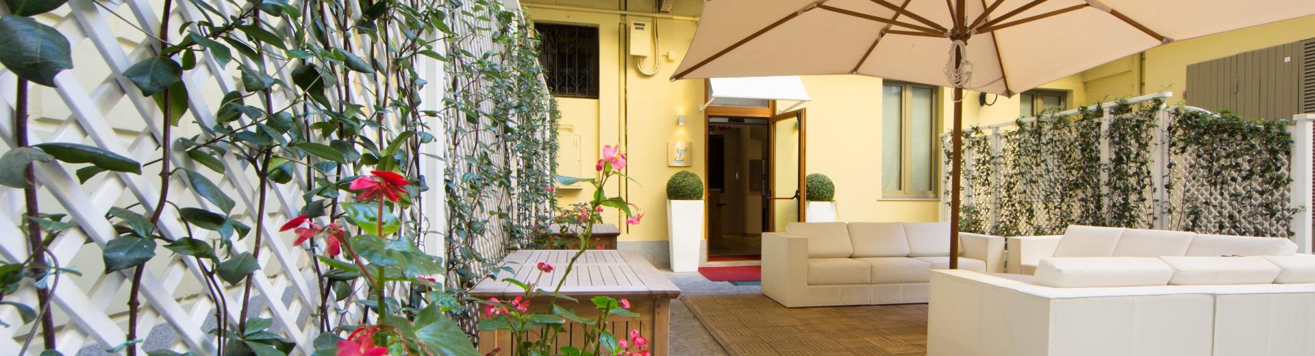 The outdoor seating of SPA H14 of BW Plus Hotel Genova Turin